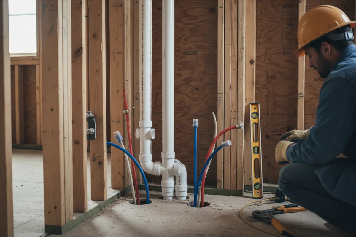 Drain and supply rough-in during Leak Detection in South San Francisco
